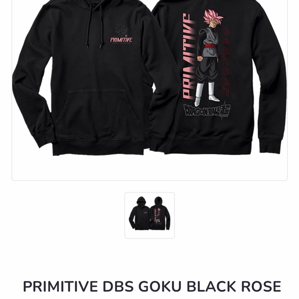 Primitive Black Hoodie with Pink and Red Design